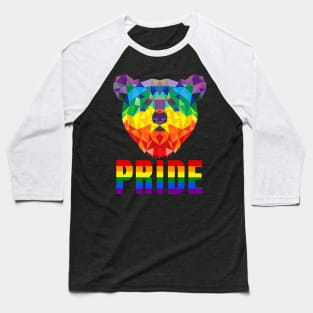 Faceted Rainbow Pride Bear Baseball T-Shirt